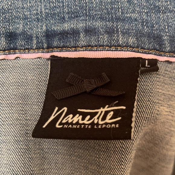 Nanette Lepore Jeans Jacket With Pearls - Picture 10 of 10